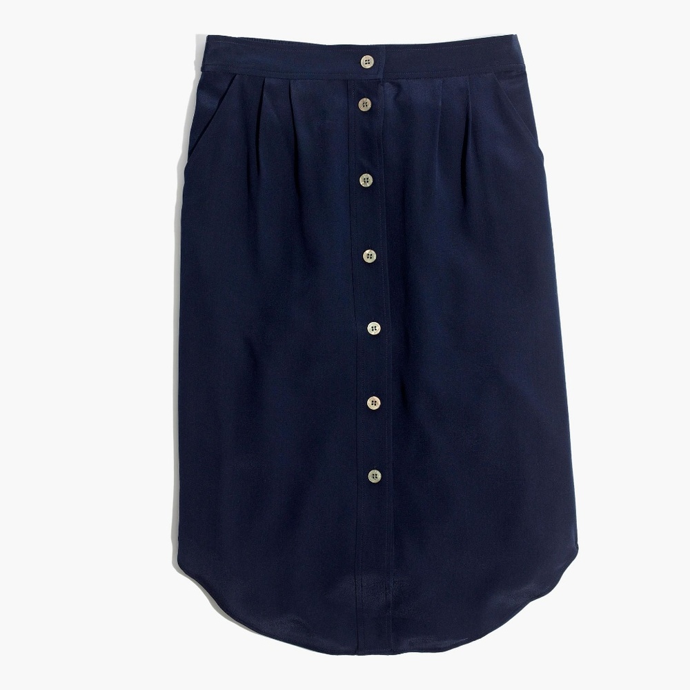 Madewell 'Island' Button Front Silk Skirt